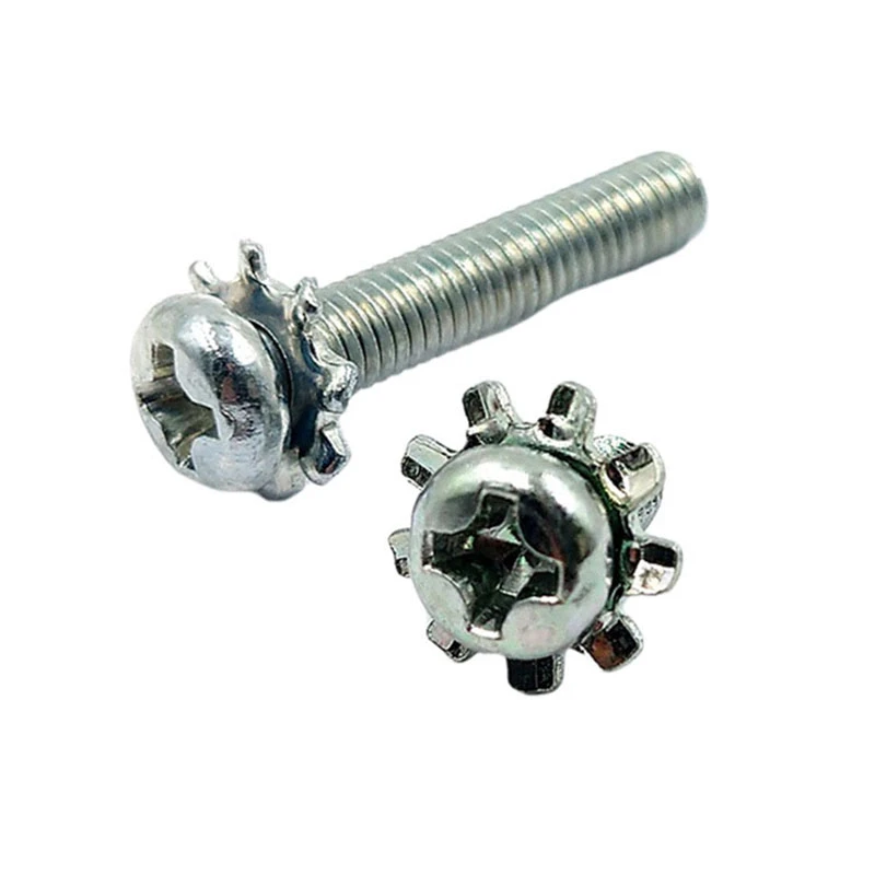 Pan Head Screws with External-Tooth Lock Washer